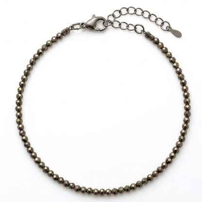 Natural Pyrite Cut stone 4mm bracelet Lab Certified Bracelet - GemKrishna