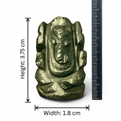 Natural Pyrite Ganesh Ji Carving Figure - GemKrishna