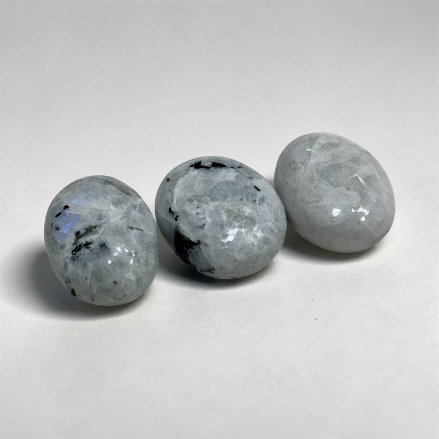 Natural Rainbow Moonstone Palmstone Feminine Energy Crystal - GemKrishna
