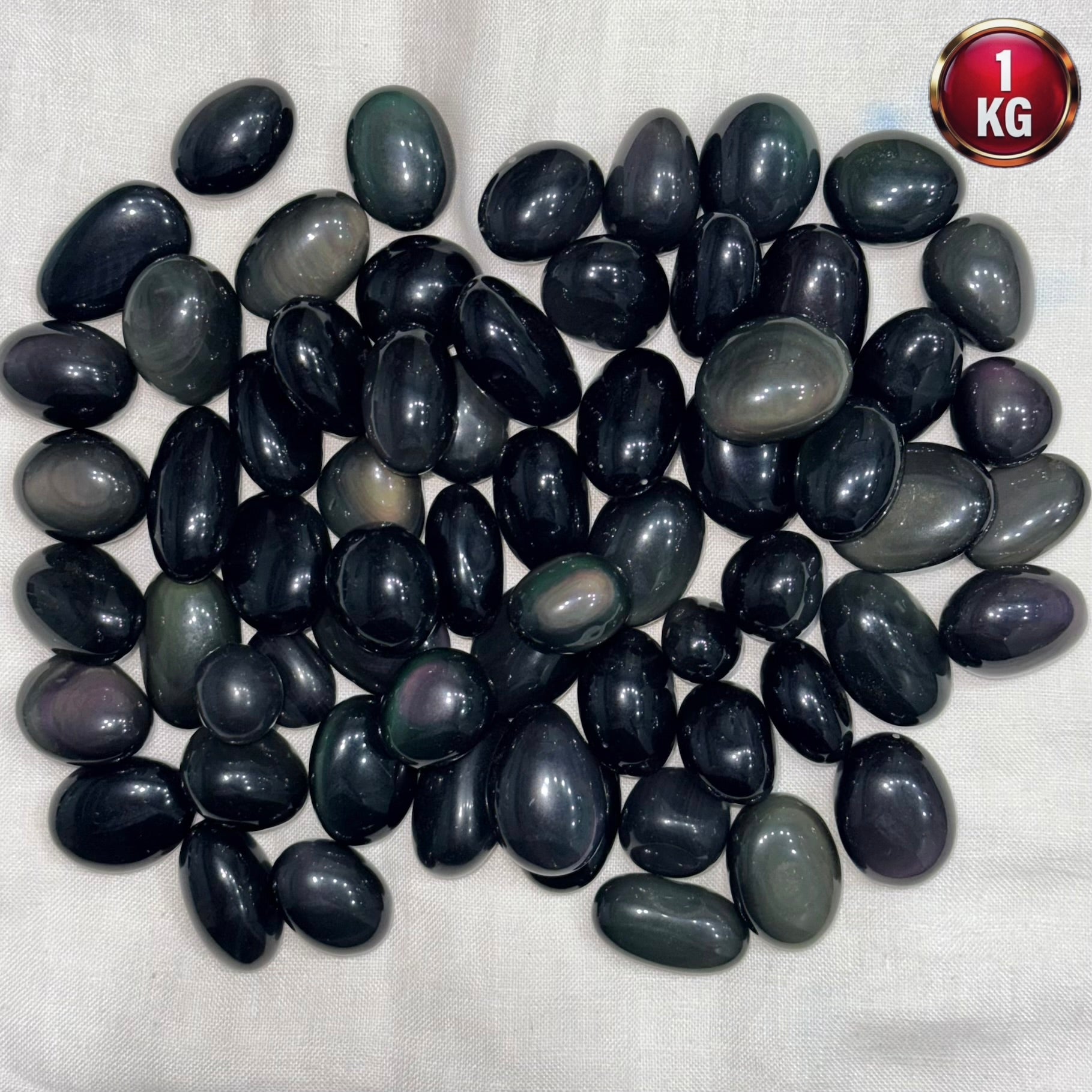 Natural Rainbow Obsidian Tumble (Protection) - GemKrishna