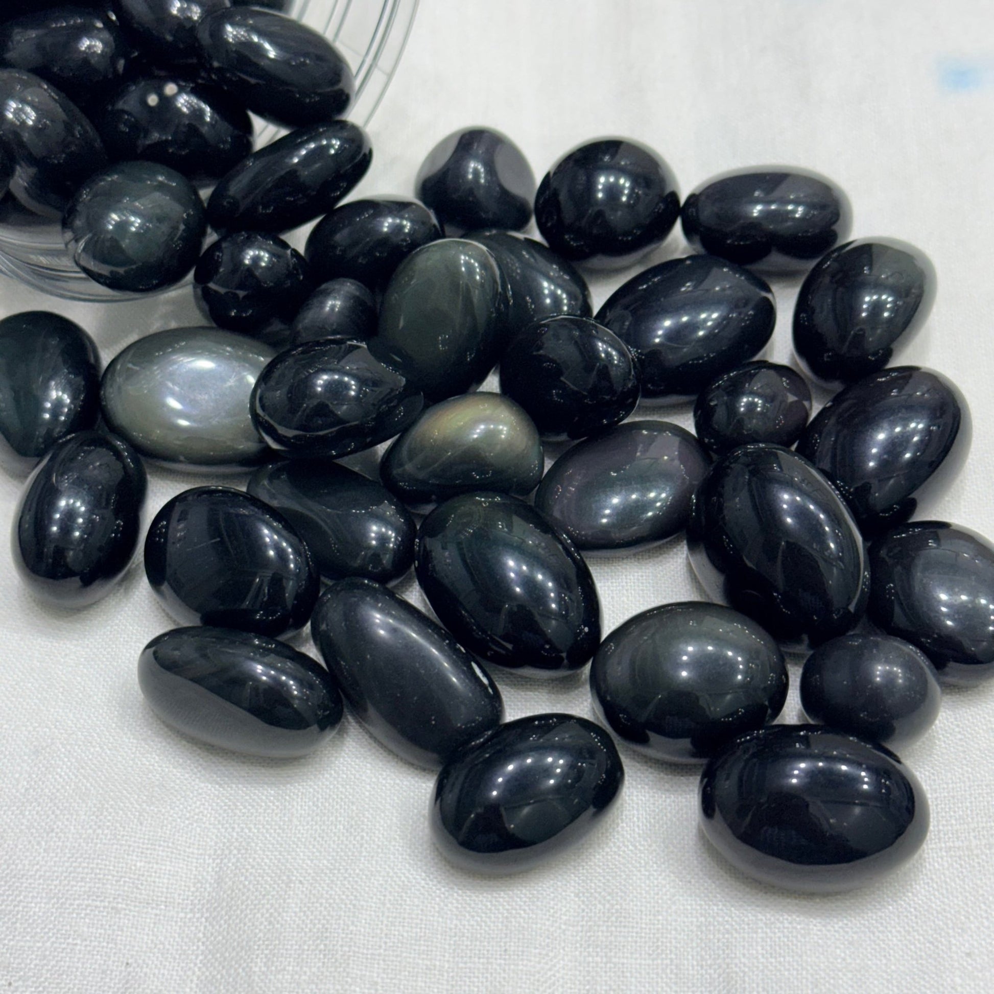 Natural Rainbow Obsidian Tumble (Protection) - GemKrishna