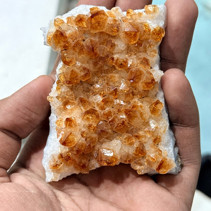 Natural Raw Citrine Cluster Pointers 147 grams - GemKrishna