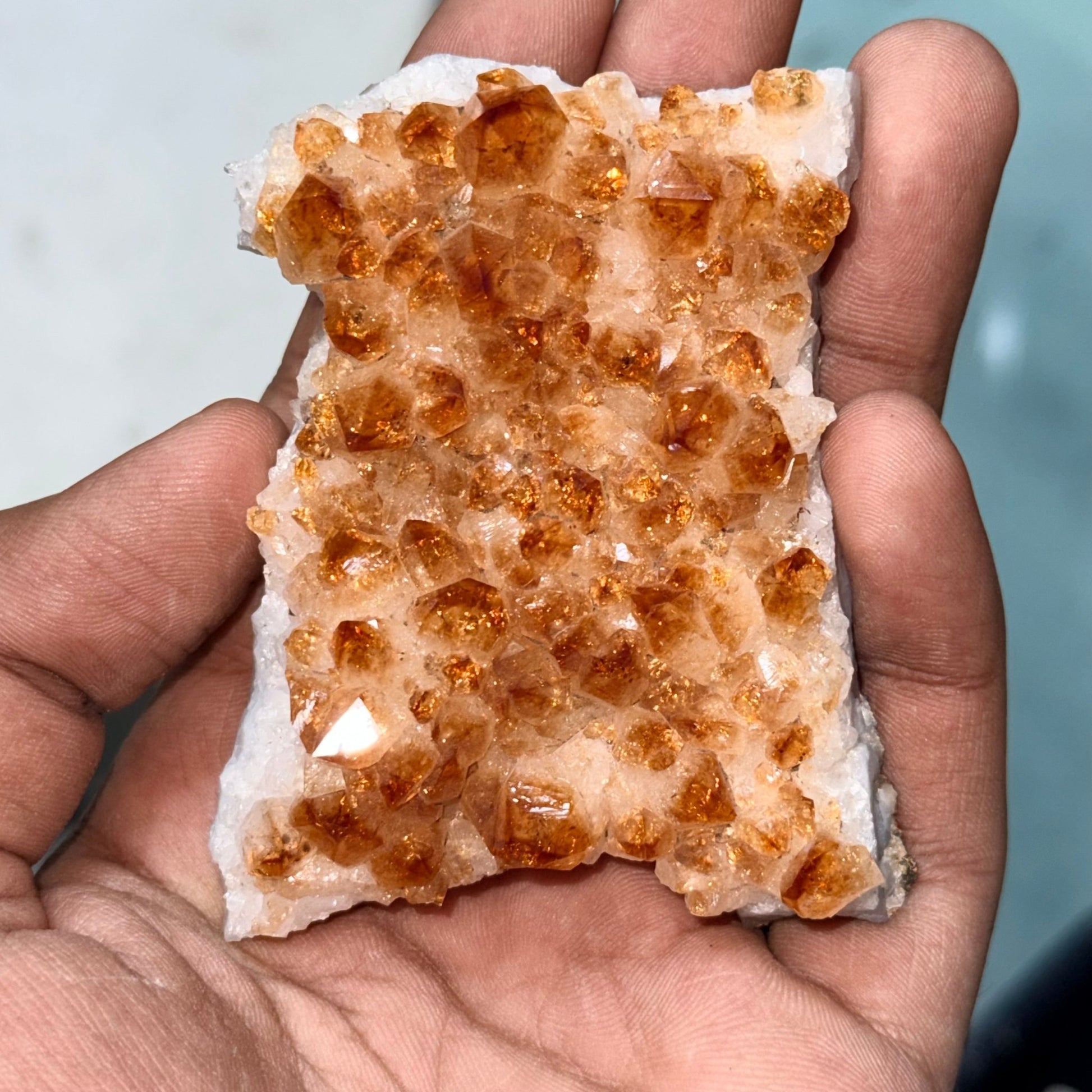 Natural Raw Citrine Cluster Pointers 147 grams - GemKrishna