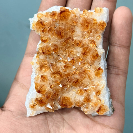 Natural Raw Citrine Cluster Pointers 147 grams - GemKrishna