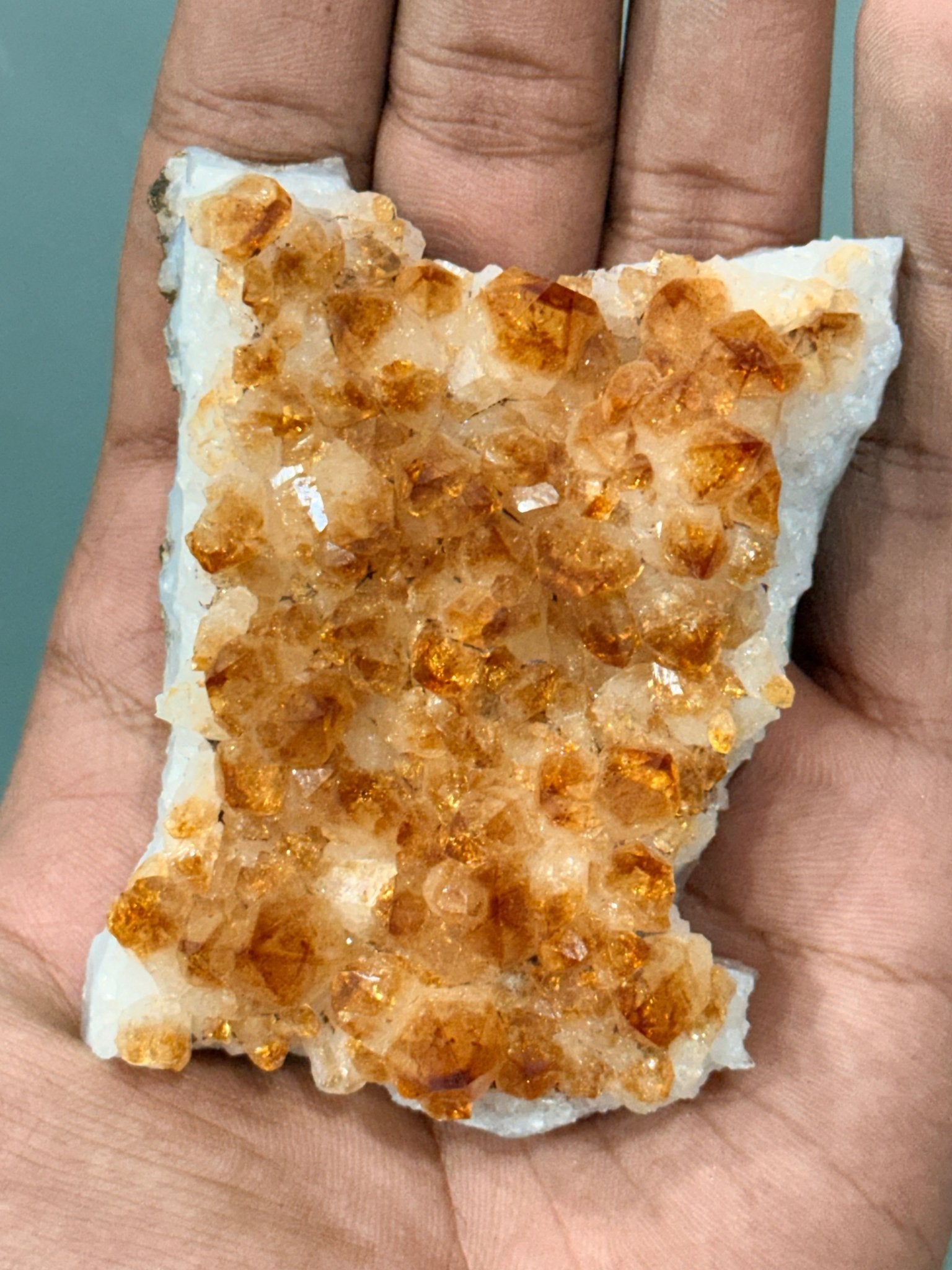 Natural Raw Citrine Cluster Pointers 147 grams - GemKrishna