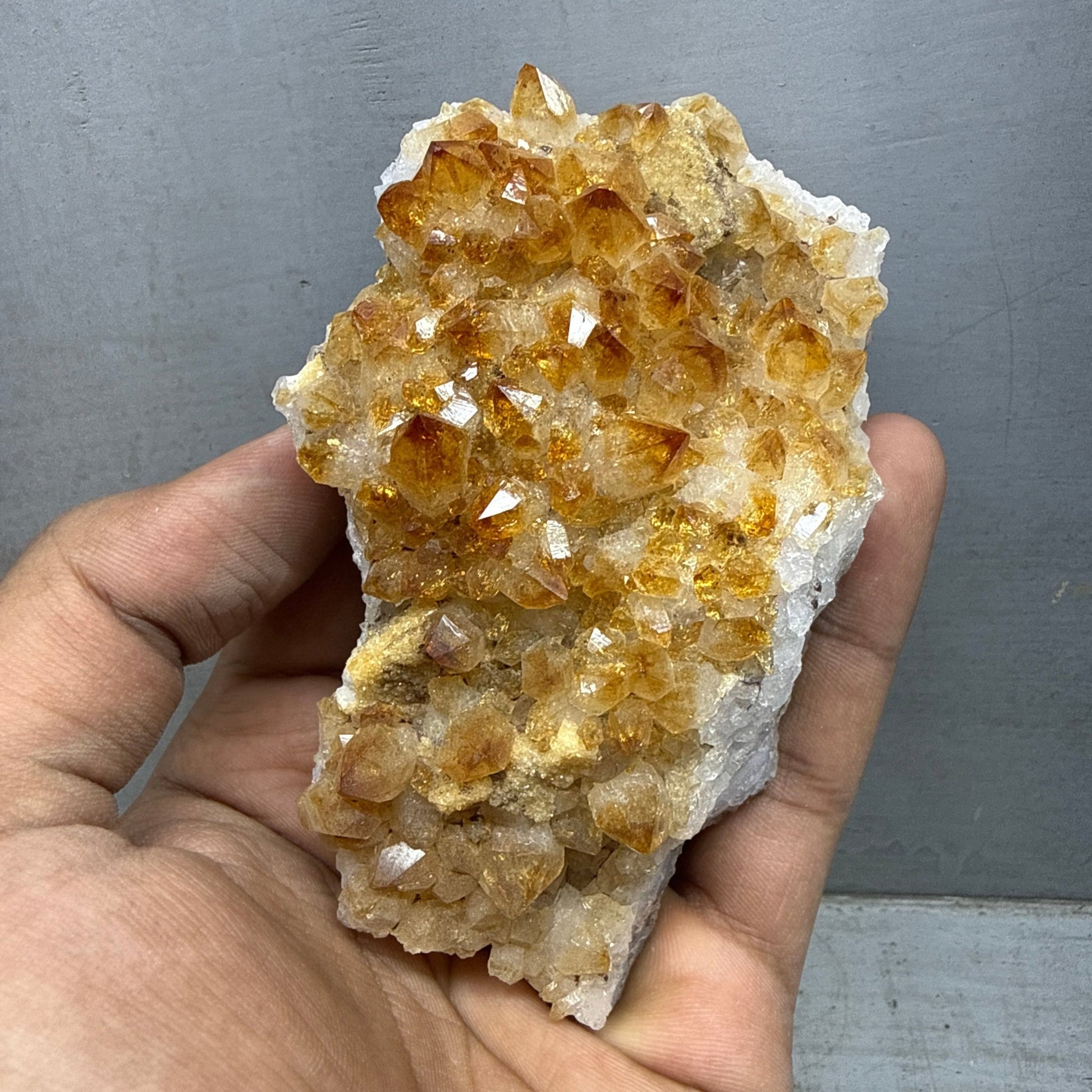Natural Raw Citrine Cluster Pointers 279.5 grams - GemKrishna
