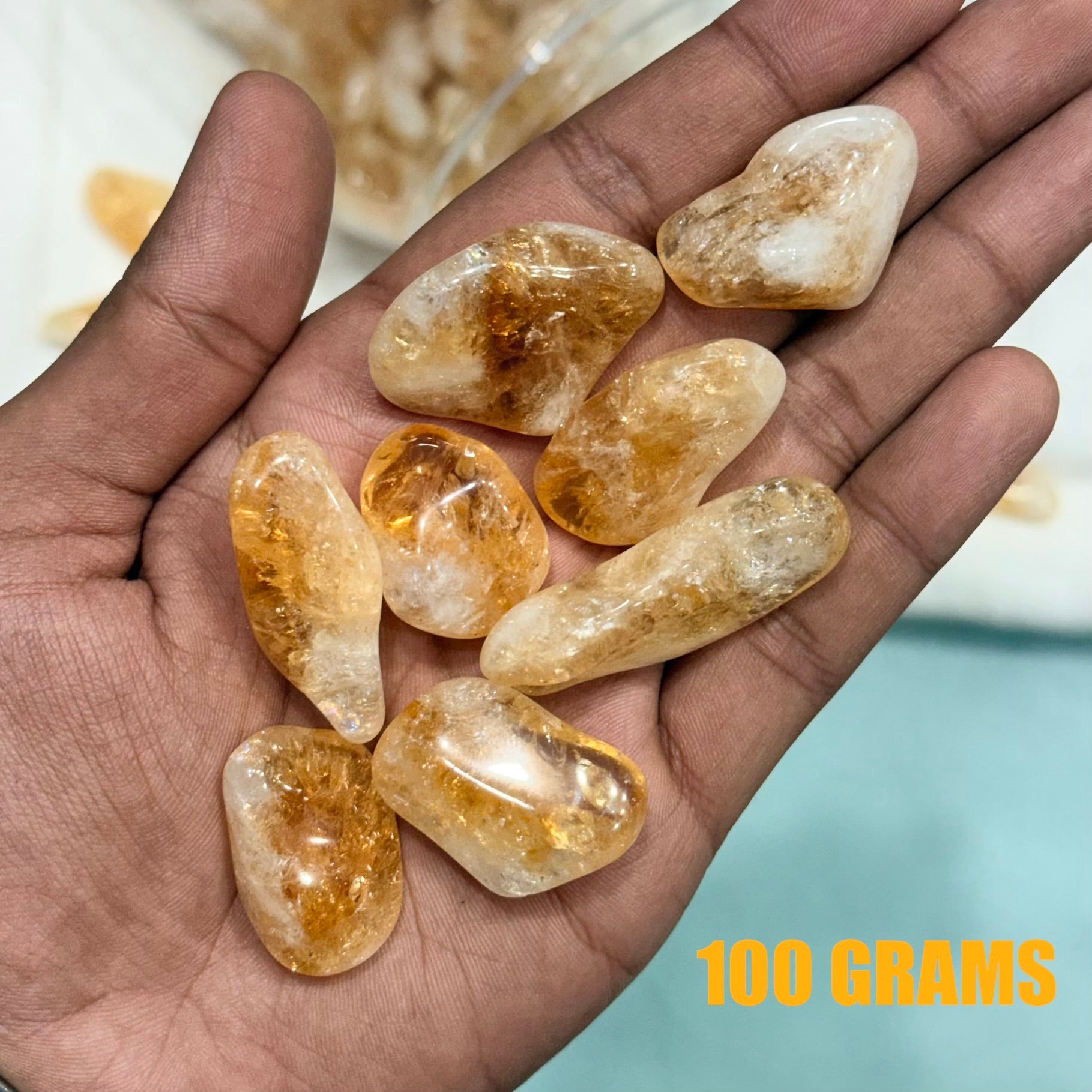 Natural Raw Citrine Tumble Gemstone 100% Natural - GemKrishna