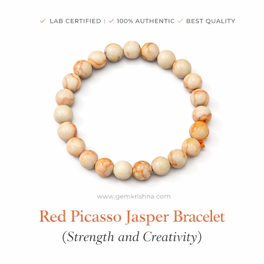 Red Picasso Jasper Bracelet (Strength and Creativity) premium GemKrishna product cover