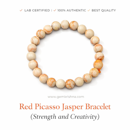 Red Picasso Jasper Bracelet (Strength and Creativity) premium GemKrishna product cover