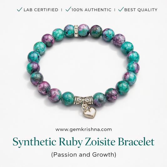 Synthetic Ruby Zoisite Bracelet (Passion and Growth) premium GemKrishna product cover