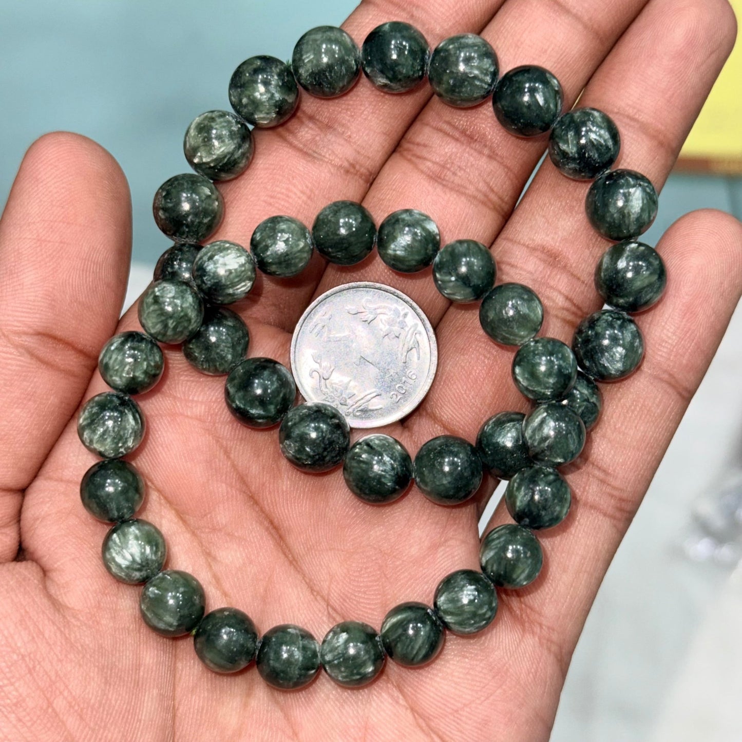 Natural Seraphinite bracelet - GemKrishna