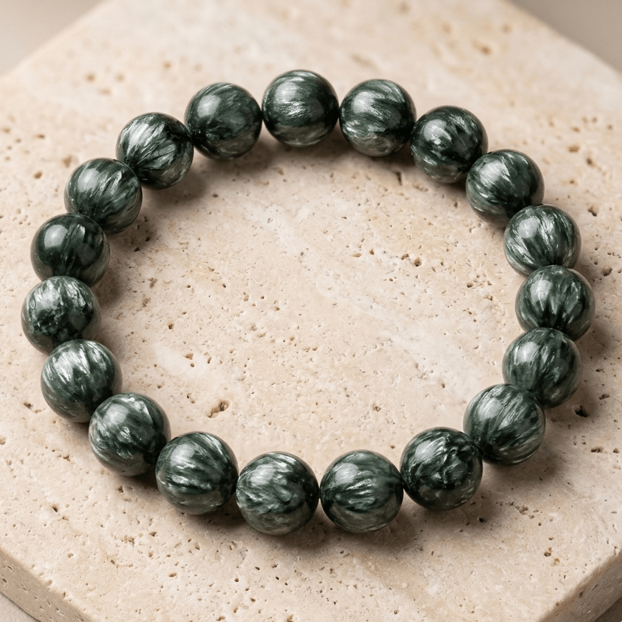 Natural Seraphinite bracelet - GemKrishna