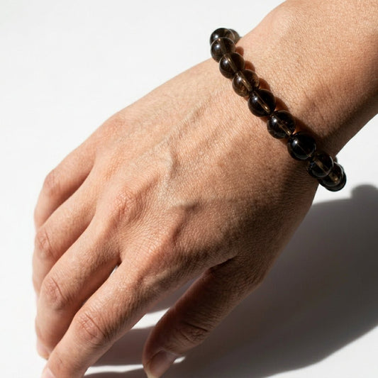 Natural Smoky Quartz Bracelet | Grounding and Protection | Best Quality | 100% Natural - GemKrishna