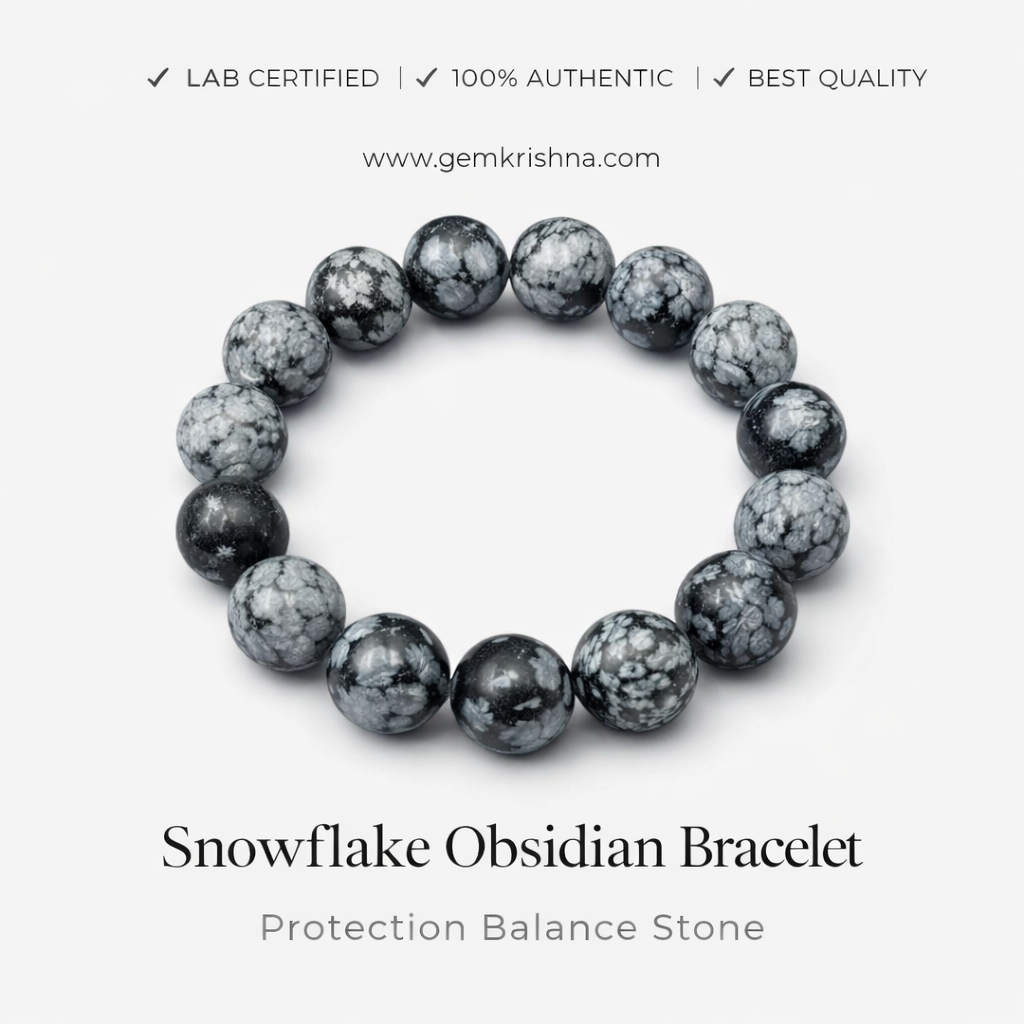 Snowflake Obsidian Bracelet Protection Balance Stone premium GemKrishna product cover