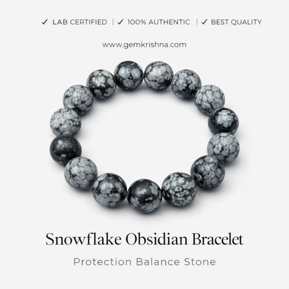 Snowflake Obsidian Bracelet Protection Balance Stone premium GemKrishna product cover