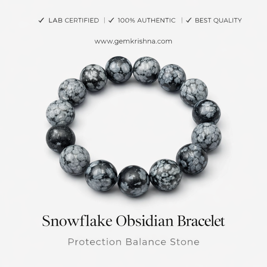 Snowflake Obsidian Bracelet Protection Balance Stone premium GemKrishna product cover