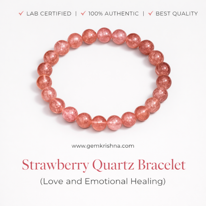 Strawberry Quartz Bracelet (Love and Emotional Healing) premium GemKrishna product cover
