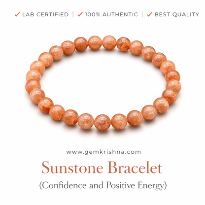 Sunstone Bracelet (Confidence and Positive Energy) premium GemKrishna product cover
