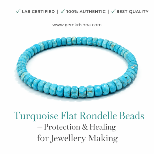 Turquoise Flat Rondelle Beads – Protection & Healing for Jewellery Making premium GemKrishna product cover