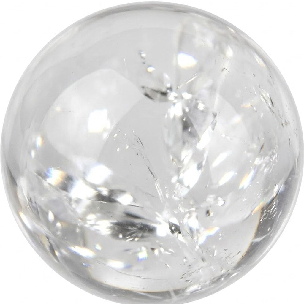 Illustration of a polished white zircon bead; natural colour and pattern vary