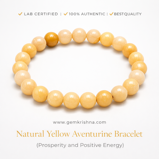 Natural Yellow Aventurine Bracelet (Prosperity and Positive Energy) premium GemKrishna product cover