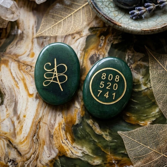 Natural Zibu coin green jade pendant with gold prosperity harmony design on stone backing