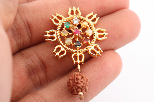 Navratan Sun Locket with Rudraksha