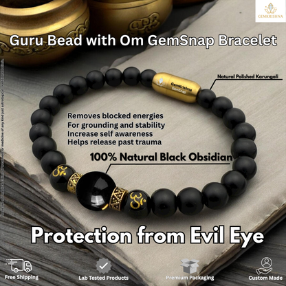 Guru Bead with OM GemSnap Bracelet