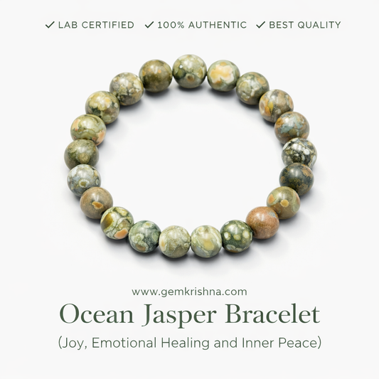 Ocean Jasper Bracelet (Joy, Emotional Healing and Inner Peace) premium GemKrishna product cover