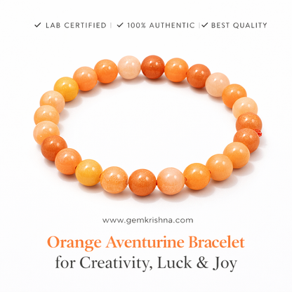 Orange Aventurine Bracelet for Creativity, Luck & Joy premium GemKrishna product cover