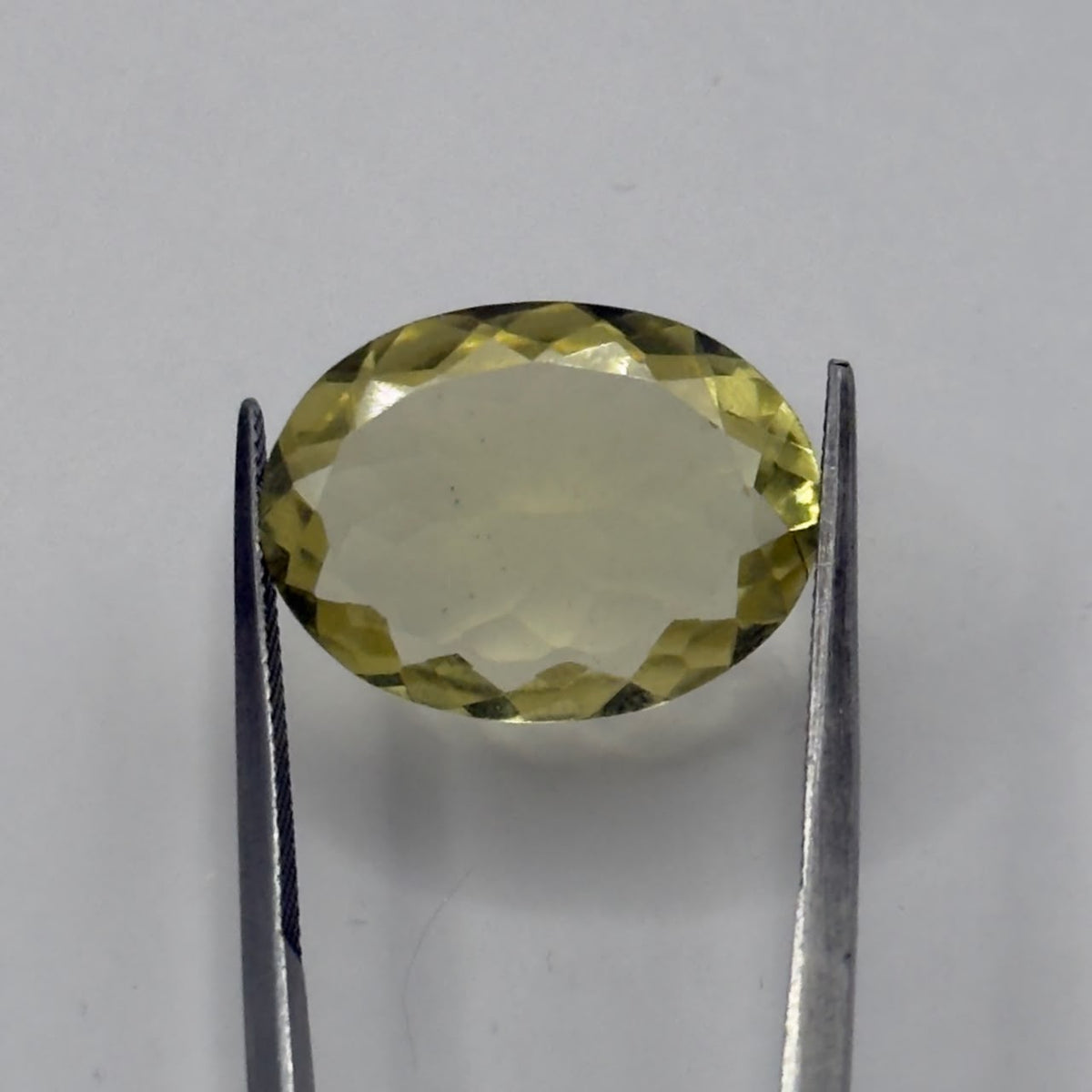 Oval lemon quartz and green amethyst loose gemstone, heated natural amethyst
