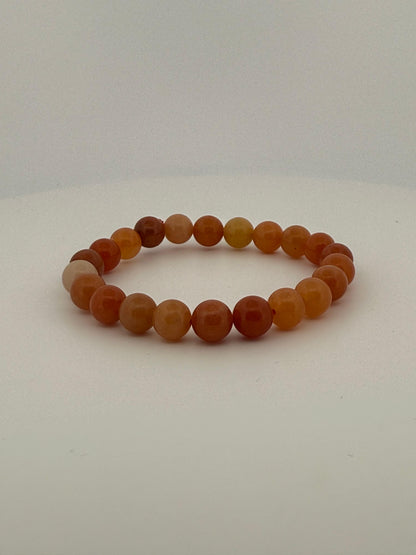 Orange Aventurine Bracelet (Promotes Personal Growth and Motivation) 🧡🌱