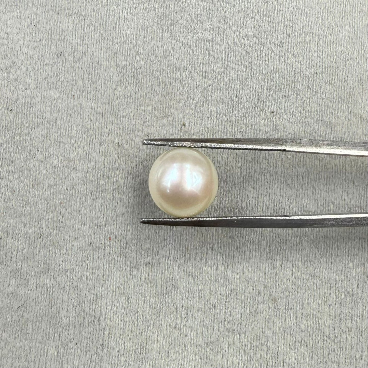 Fresh Water Pearl Round Button  6.11 carat [ Cultured Pearl ]