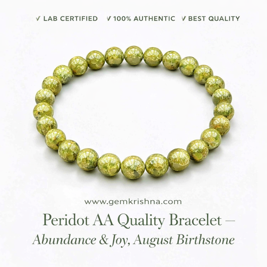 Peridot AA Quality Bracelet – Abundance & Joy, August Birthstone premium GemKrishna product cover
