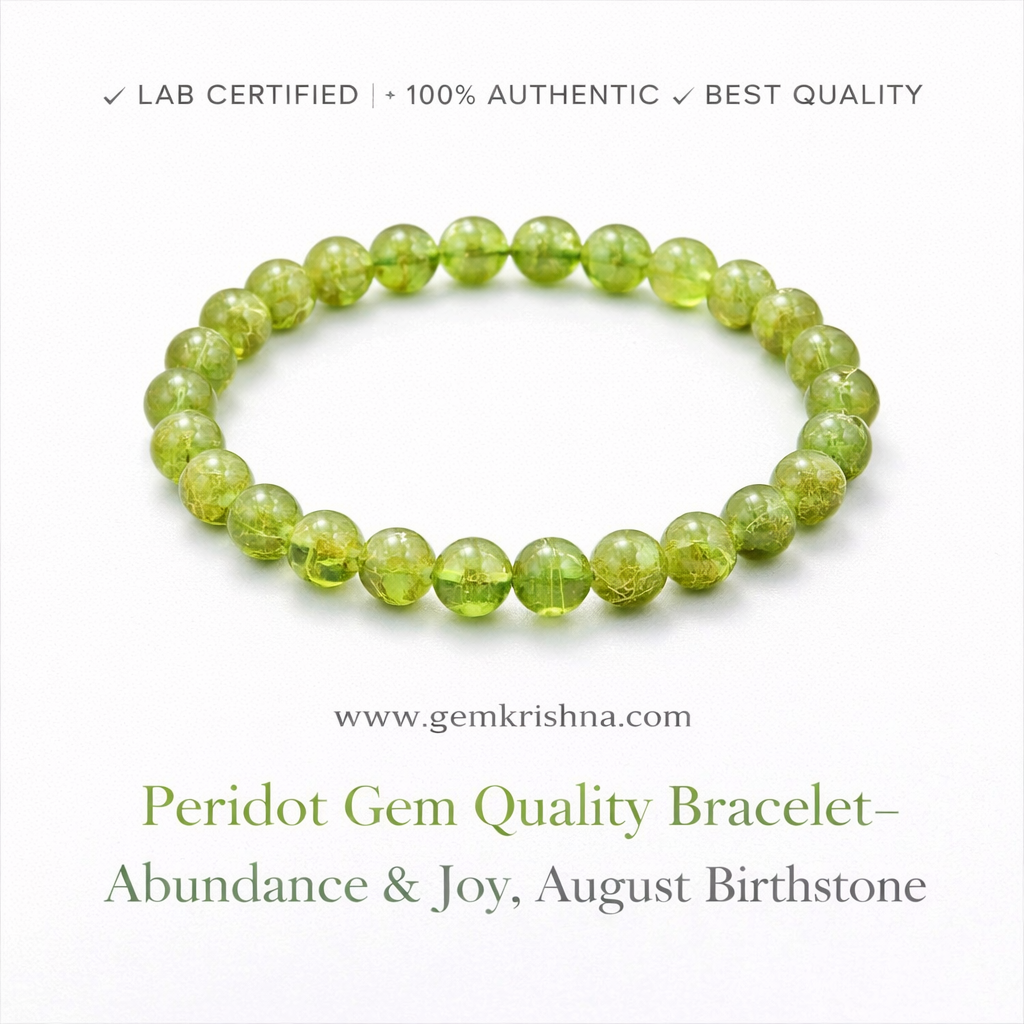 Peridot Gem Quality Bracelet – Abundance & Joy, August Birthstone premium GemKrishna product cover