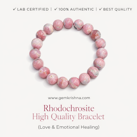 Rhodochrosite High Quality Bracelet (Love & Emotional Healing) premium GemKrishna product cover