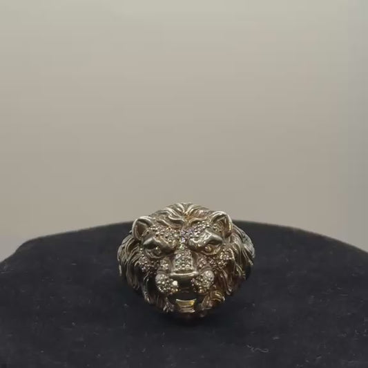 925 Silver Lion Head Ring (Courage & Leadership) (12.07 Gram)