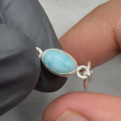 Natural Larimar Silver Bracelet  14.65 gram