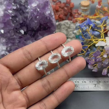 Natural Clear Quartz Ring (Adjustable)
