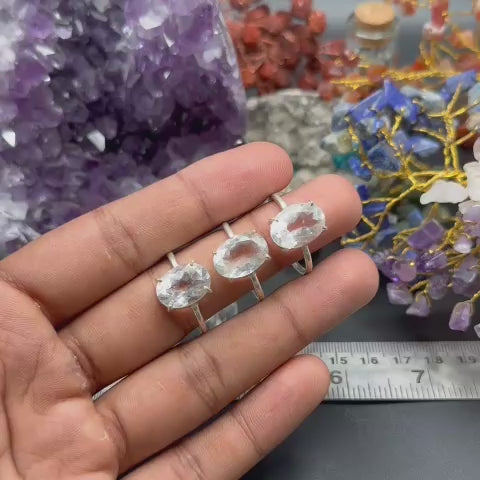 Natural Clear Quartz Ring (Adjustable)