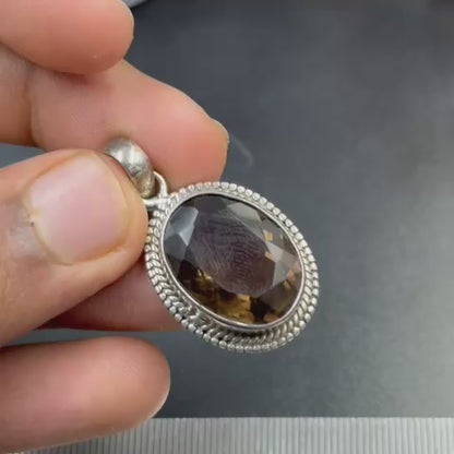 Smoky Quartz 925 Silver Locket (Protection & Grounding)