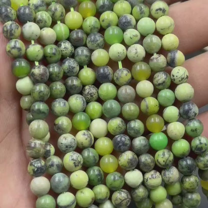 Russian Green Spotted Serpentine Mala & Bracelet (Protection & Emotional Balance)