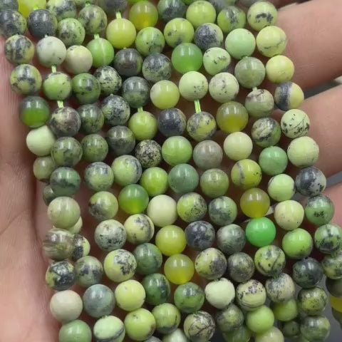 Russian Green Spotted Serpentine Mala & Bracelet (Protection & Emotional Balance)