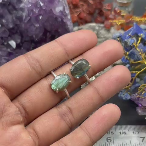 Natural Labradorite Ring (Adjustable)