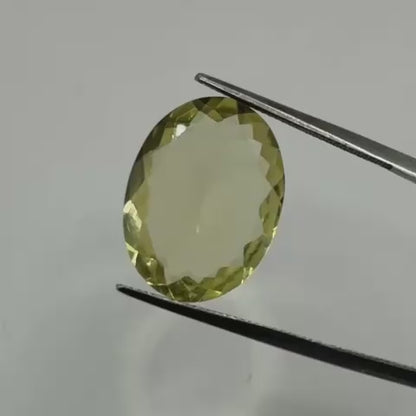 10.15 Carat Lemon Quartz / Green Amethyst Oval Loose Gemstone – Heated Natural Amethyst
