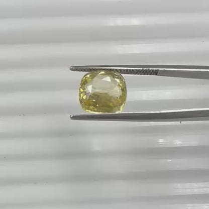 Natural Yellow sapphire  Square Shaped Cut  7.08 carat