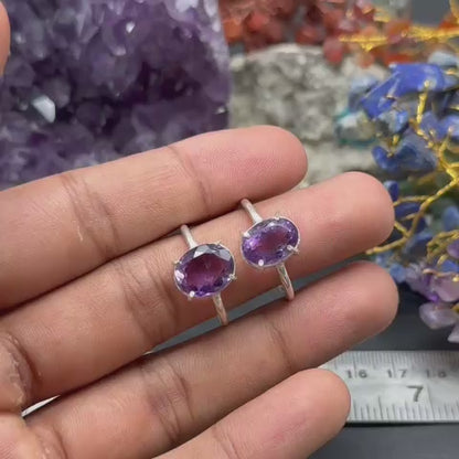 Natural Amethyst Ring (Adjustable)