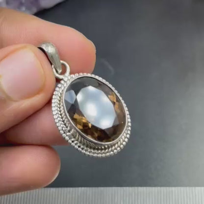 Smoky Quartz 925 Silver Locket (Protection & Grounding)