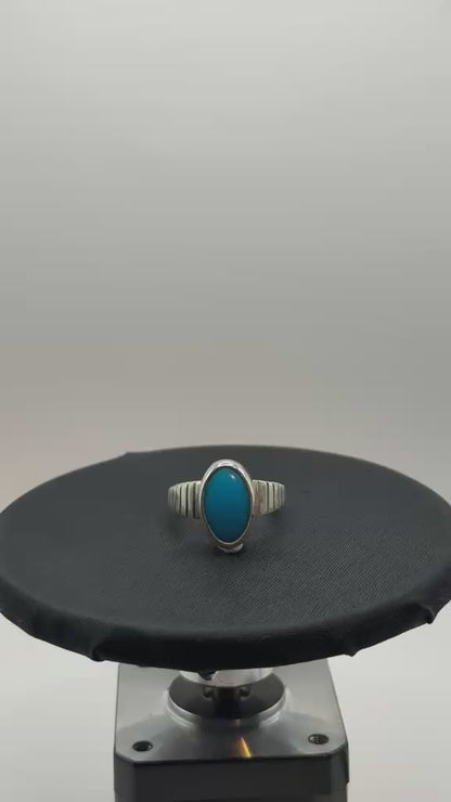 925 Silver Firoza Turquoise Gemstone Ring (Protection & Communication)
