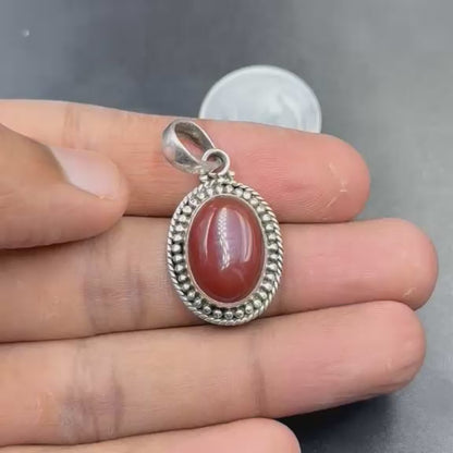 Natural Red Jasper 925 Silver Locket 6.71 Grams (Strength and Stability)